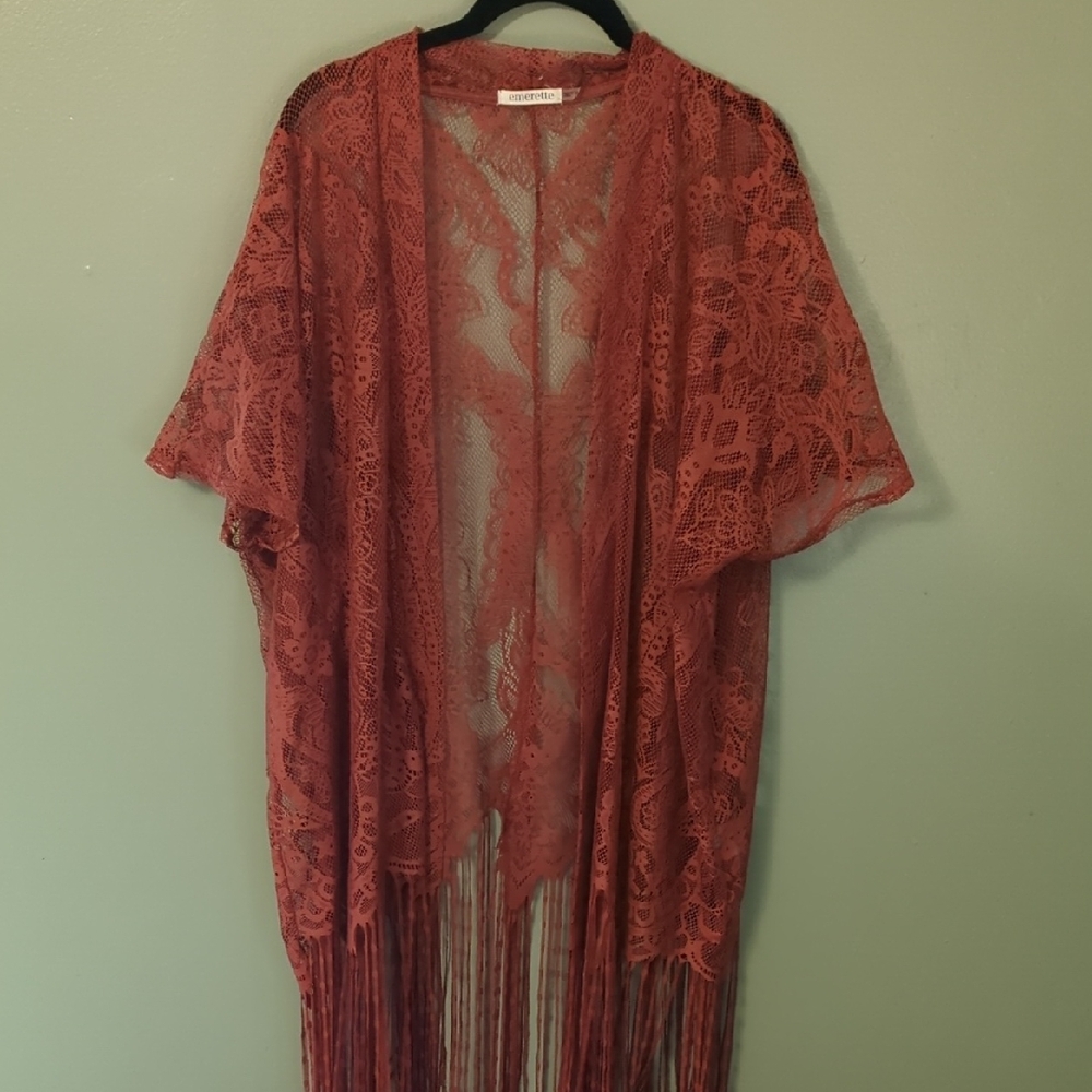Elegant Lace Fringe Kimono Cardigan